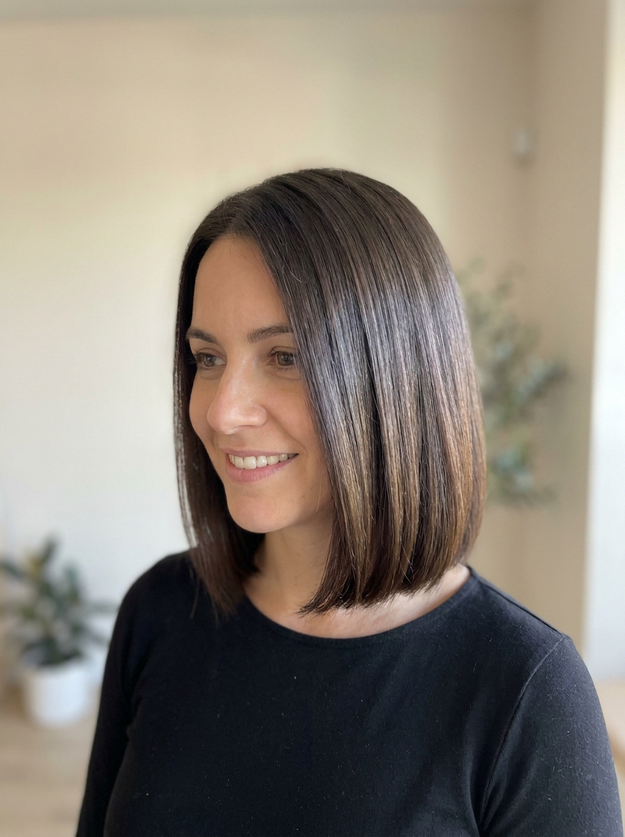 Glatter Mini Lob als Kurzhaarfrisuren Inspiration 2026